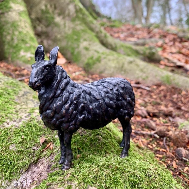 Border Leicester sheep bronze sculpture